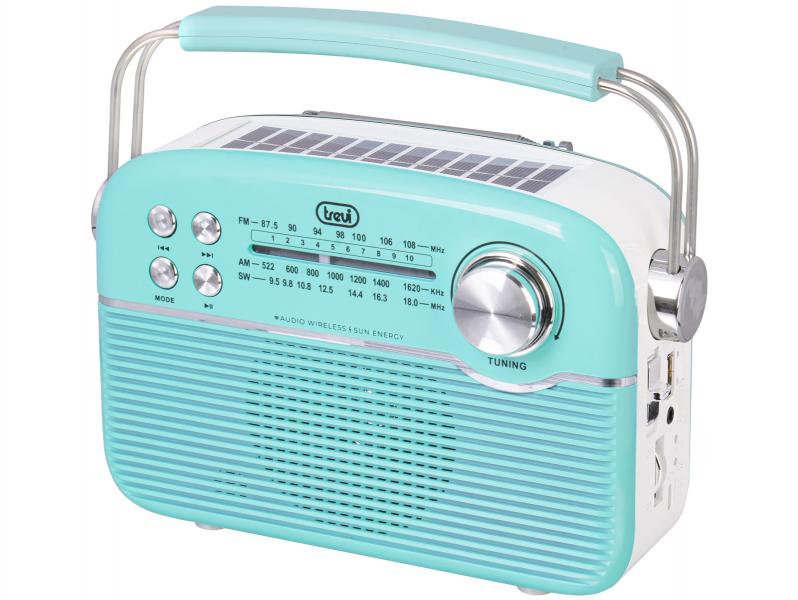 Radio Retro 3Banda C/USB+BT+MicSD+Bateria/Solar Verde Trevi